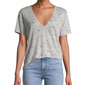 Rails Heather Gray V-neck with star detail